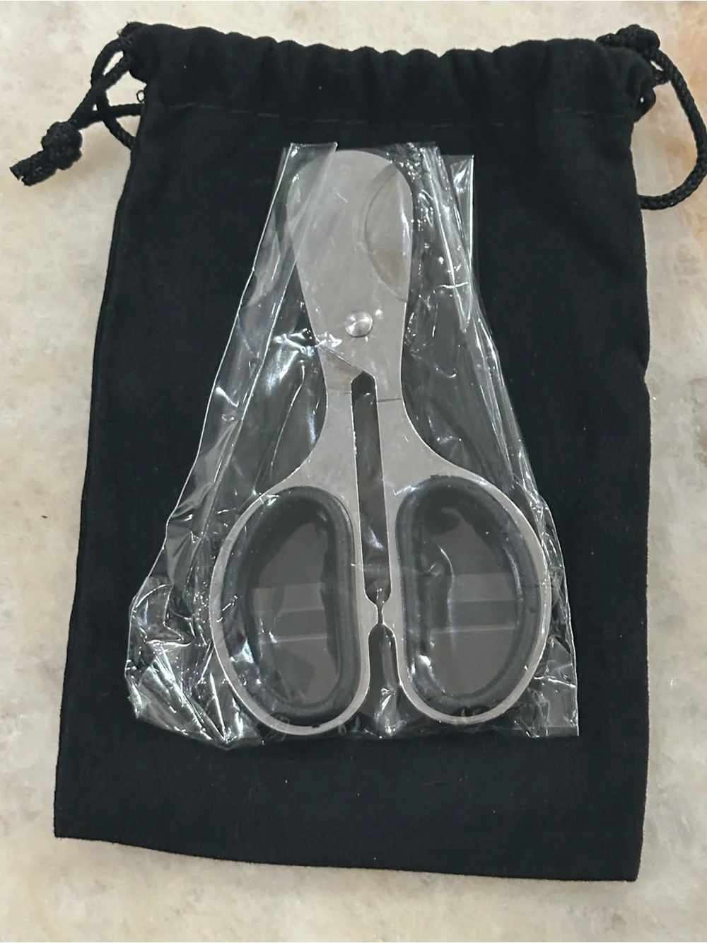 Black and Silver Cigar Cutter Scissors with Protective Pouch